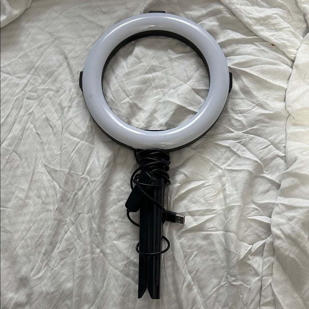 LED Ring Light with Stand - Black and White